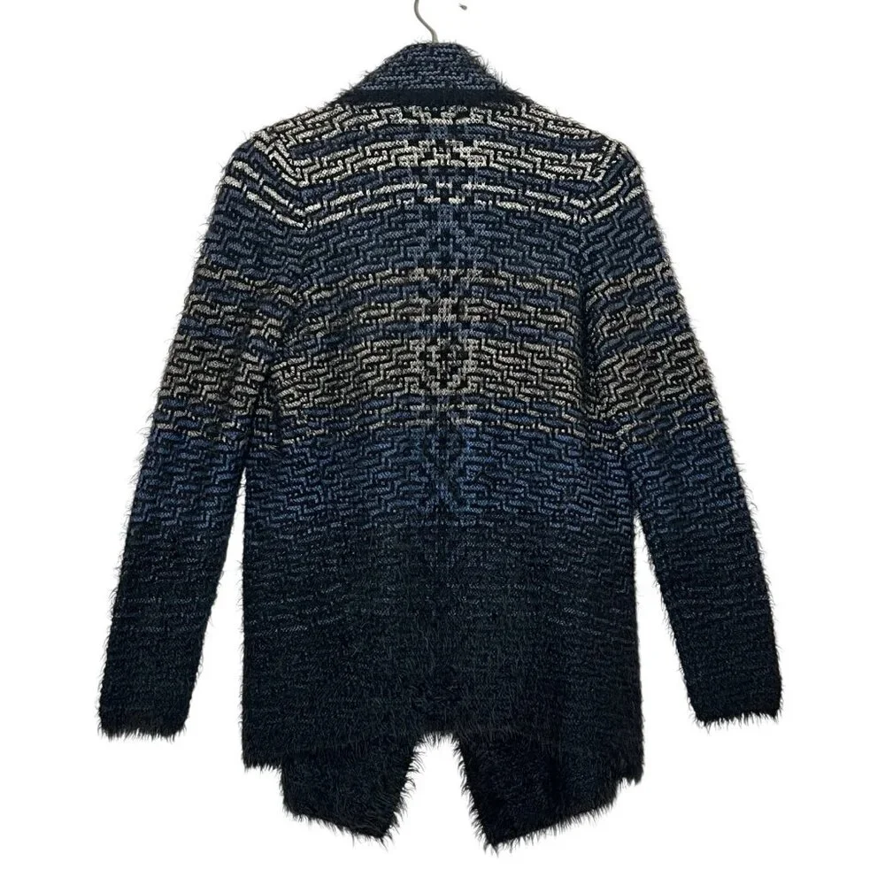 Nic+Zoe Women’s Cardigan Sweater Small Open Front Blue Black Long Sleeves